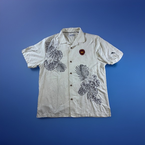 Tommy Bahama Other - Tommy Bahama Washington Football Team Silk Blend Camp Shirt Cream Mens Large